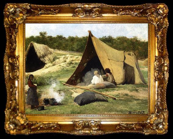 framed  Albert Bierstadt Indian_Camp, ta009-2